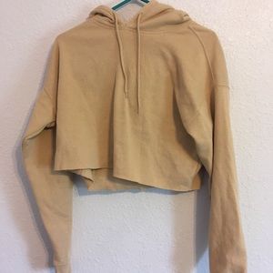 Tan Cropped Hoodie M